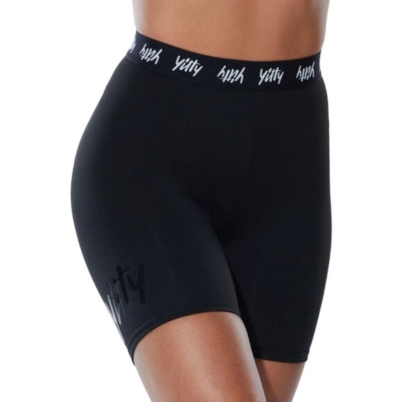 YITTY Fabletics Major Label Shaping Black Bike Shorts Sz M NEW - Picture 3 of 5